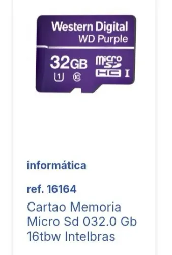 Cartão de memória purple 32 gm