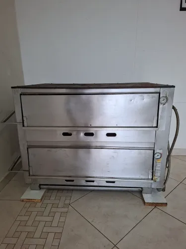 Forno de lastro duplo a gás para pizza