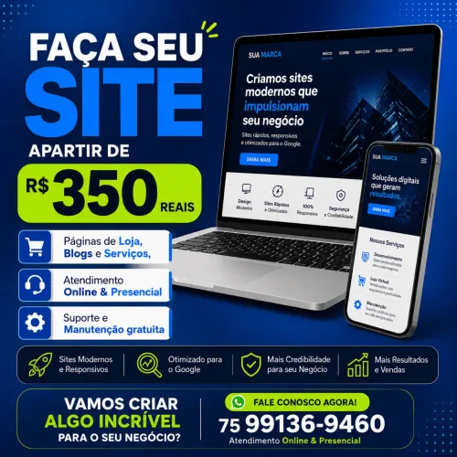 Faça seu site apartir de 350 R$