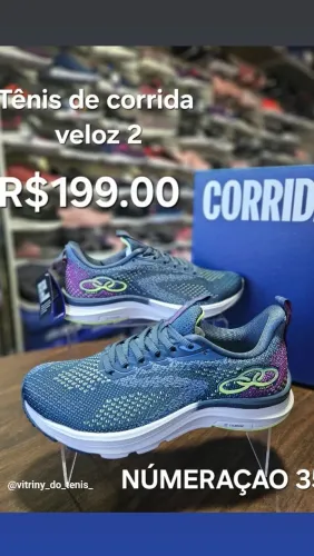 TÊNIS DE CORRIDA OLYMPIKUS VELOZ ORIGINAL-R$199.00