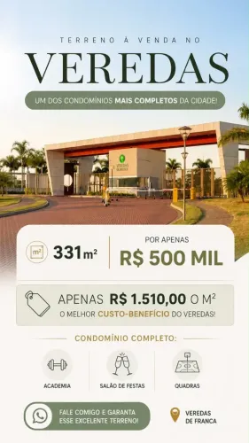 Oportunidade de terreno no condominio Veredas