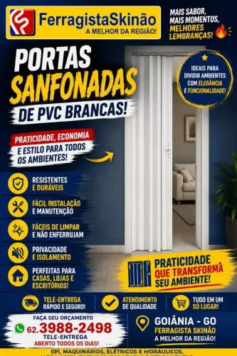 Porta Sanfonada de PVC 2,10mx70cm