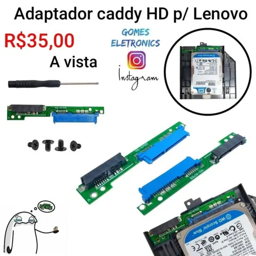 Adaptador sata Hd ou Ssd P/ Notebook Lenovo Ideapad 310 320 330 510 (Loja Fisica)