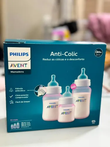 Kit com 3 Mamadeiras Philips Avent Anti-Colic (Edição Rosa)