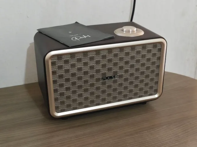 Caixa de Som Retro Pulse Bluetooth Nova Lacrada