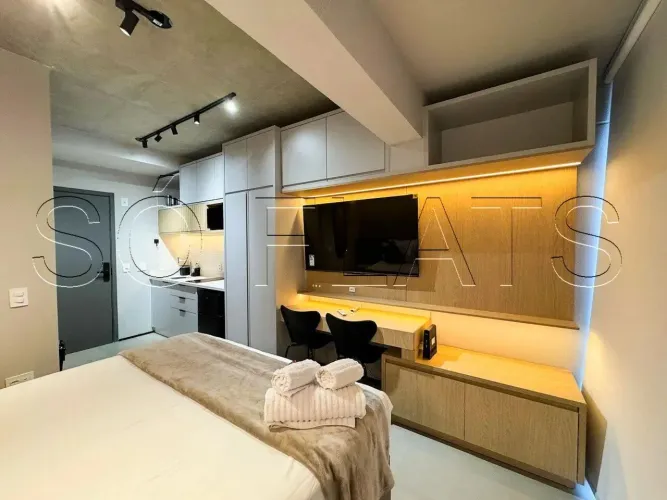 Studio mobiliado na Paulista com varanda no Paraíso ideal para morar ou investir