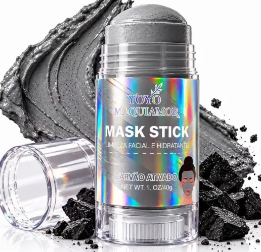 Mask Stick Carvão Ativado | Máscara de Argila Facial em Bastão para Pele Oleosa