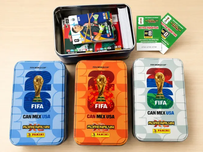 Latas e Cards Adrenalyn Copa do Mundo 2026 Panini