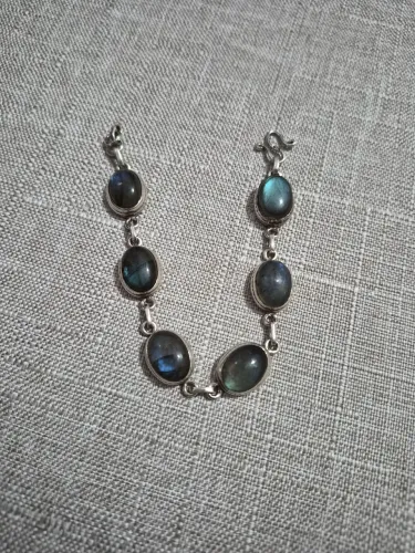 Pulseira de prata 925 com labradorita