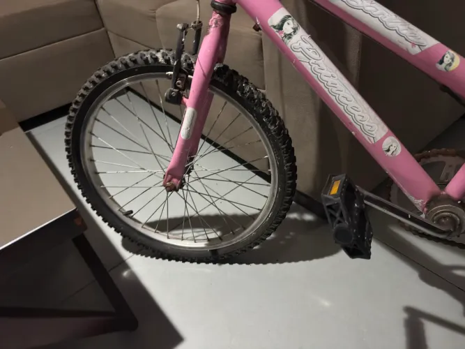 Bicicleta infantil feminina rodas aro 20 usada com detalhes