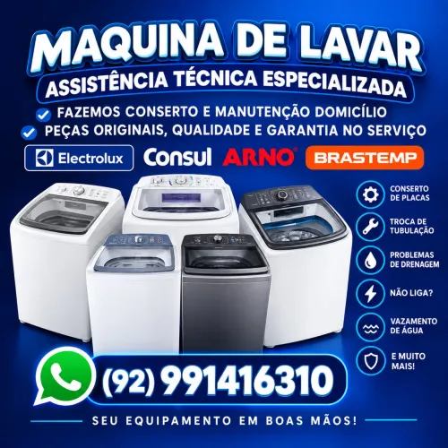 Consertos, manutenção, higienização da sua máquina de lavar.