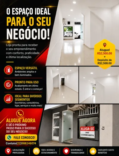 Aluguel de loja na rua João Viana Centro Rio das ostras