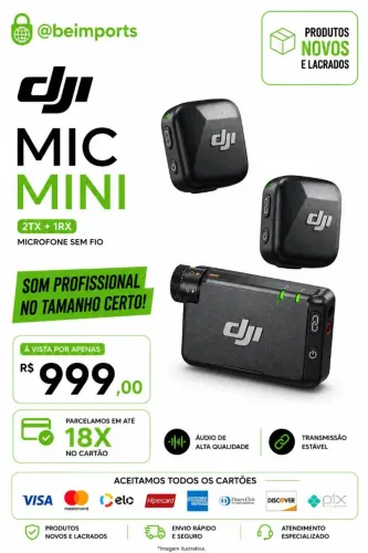 Microfone Dji 2TX + 1RX ( Em até 18X) Novos
