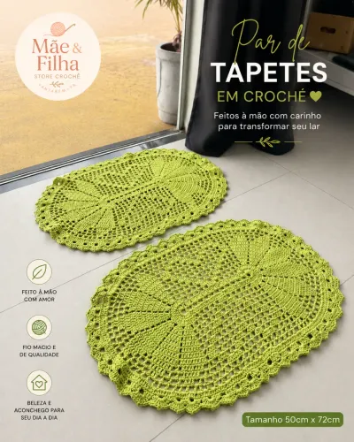 Par de Tapetes em Crochê
