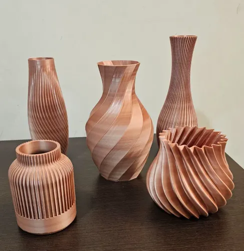 Kit de vasos decorativos em impressão 3D