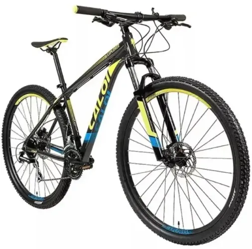Caloi Explorer Comp 2019, aro 29, 24 marchas, tamanho 17, cor preto + amarelo