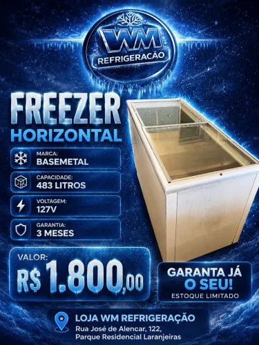 Freezer Horizontal Basemetal 483L - Seminovo | R$ 1.800