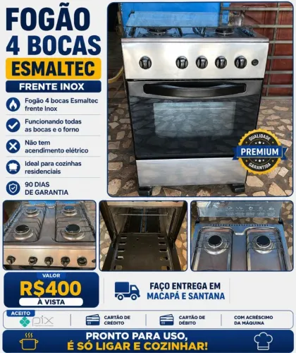 Vendo este fogão lindoo todo em inox funcionando perfeitamente lindo bocas e forno ok 