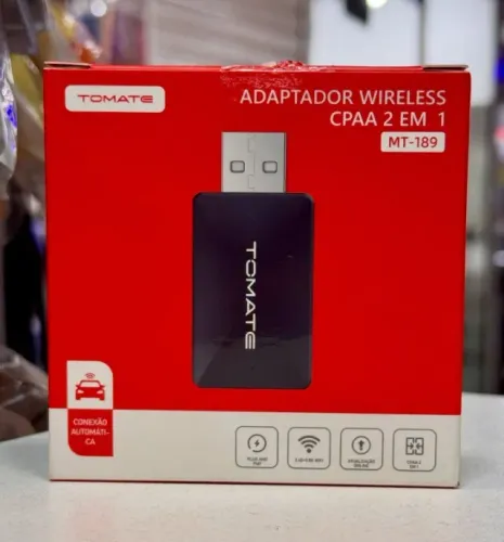 Adaptador Wireless CarPlay Android Auto Tomate MT-189 CPAA 2 em 1