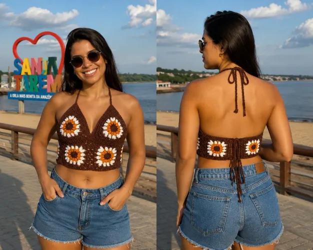 Cropped de crochê