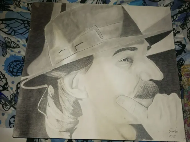 Desenho Realista do Cantor Belchior.