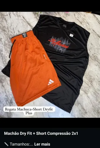 conjuntos dry short com pressão 2 em 1 plus do g1 ao g6 
