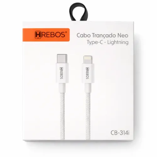 Cabo Type-C para Lightning Hrebos CB-314I 3.1A 1,5m Carregamento Rápido iPhone busque no P