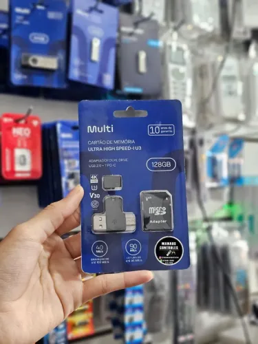 Cartão de memória completo 128GB . Dinheiro ou Pix