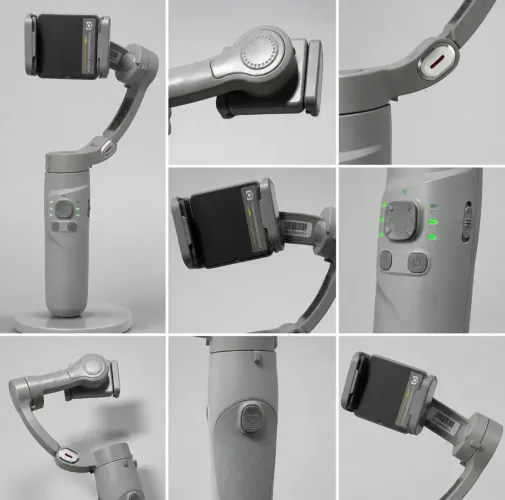 Gimbal M01 Estabilizador Articulado De Celular Com Tripe Cinza