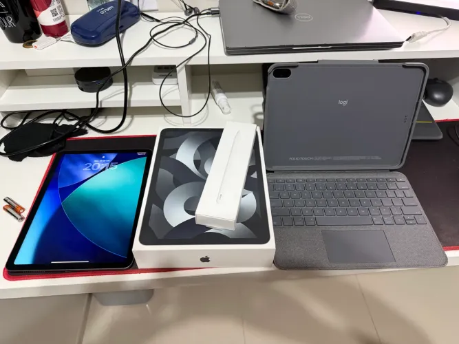 iPad Air 5a ger 64gb + Apple Pencil + capa Fólio