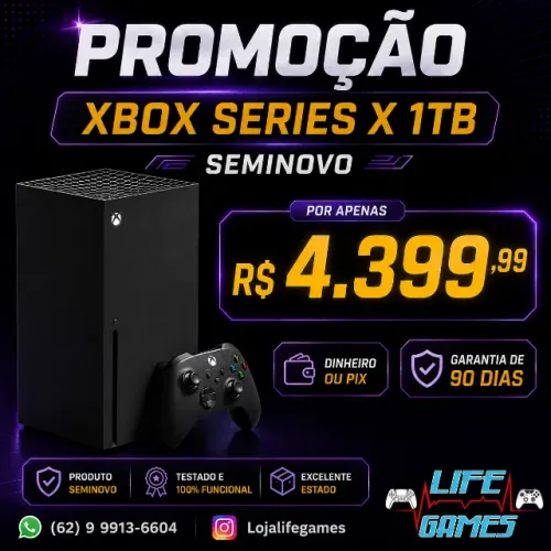 Xbox Séries X 1 TB Seminovo com garantia, loja física