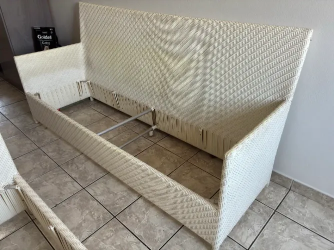 Sofá de vime sintético branco 2 e 3 lugares 