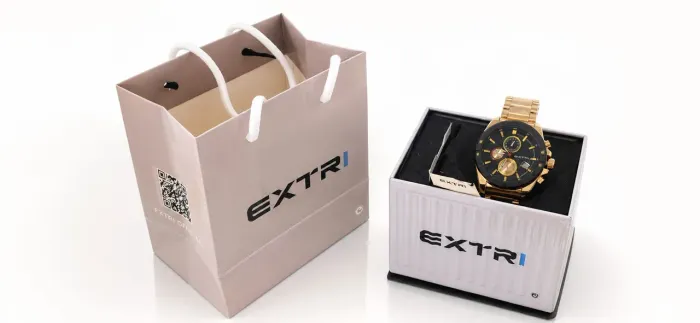 Relógio Masculino EXTRI Dourado - Estilo e Elegância