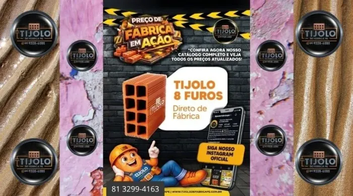 tijolo 8 furos 8 milheiros com entrega 