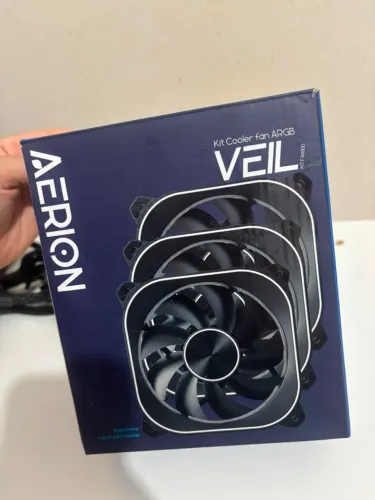 Kit 3 Fan 120mm Aerion Veil S Com Controladora ARGB Preto Fan100
