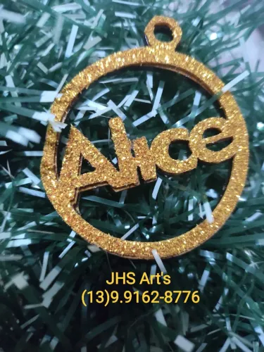 Enfeite Bola de Natal Personalizado com Nome ou Palavra!