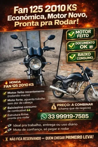 Fan 125 2010, motor feito recente, moto tá zera!