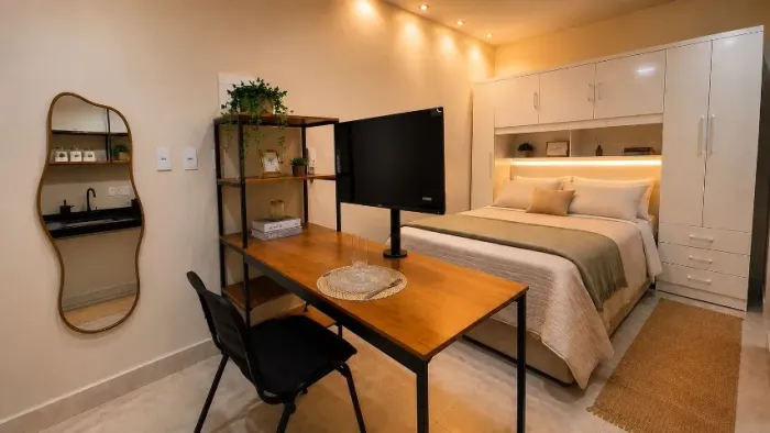 Studio Kitnet Mobiliado em Varginha, Ótima Localização