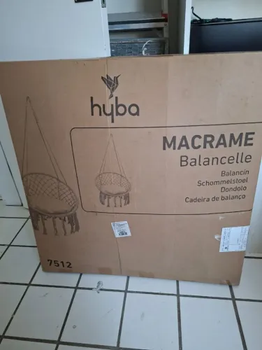 Cadeira poltrona suspensão em macrame
