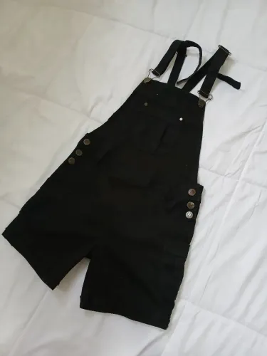 Macacão curto jeans preto 36/38