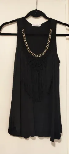 Blusa regata com franja