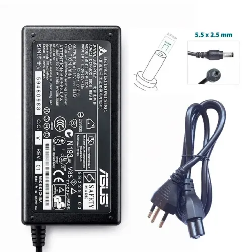 Fonte Carregador Notebook Asus 65W 19V 3.42A Plug 5.5x2.5mm Compatível Asus