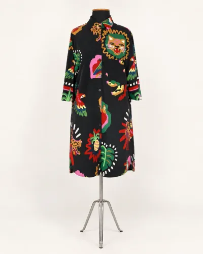 Macaquinho Chemise FARM Estampa Tropical Animais Tam. M