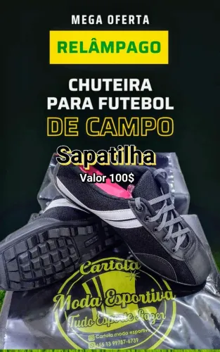 Loja cartola moda esportiva ? chuteira sapatilha futebol campo ?