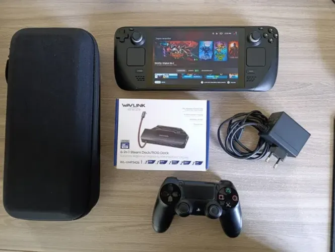 Console Valve Steam Deck LCD 512GB + 64GB + Dock Wavlink + Acessórios Premium