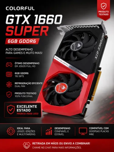 GTX 1660 Super Colorful 6GB GDDR6 - Excelente Estado