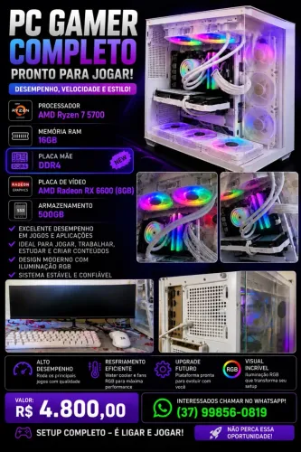 Pc gamer RGB roda todo jogo