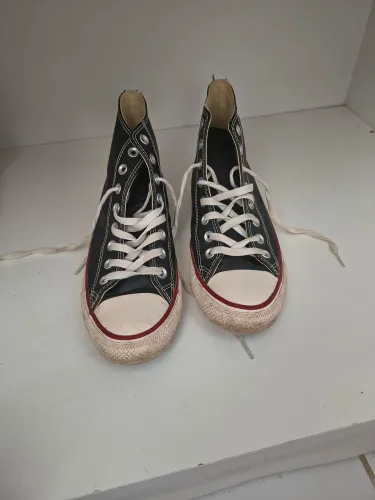 Tênis all star "couro" cano alto preto