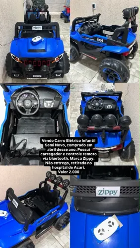 Carro Elétrico Quadriciclo Jipe 4x4 Cross Infantil Para 2 crianças 110v