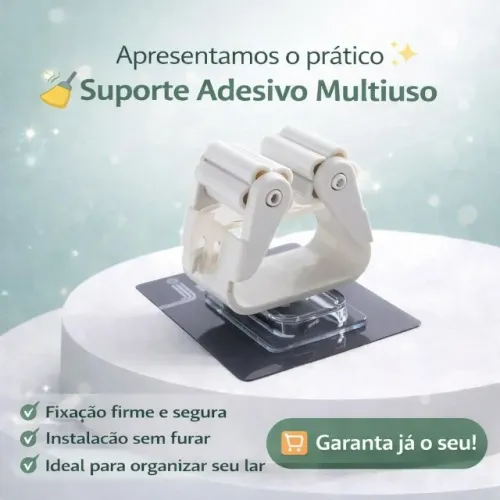 Suporte para Vassoura e Rodo Compatível Confável para organização Doméstica